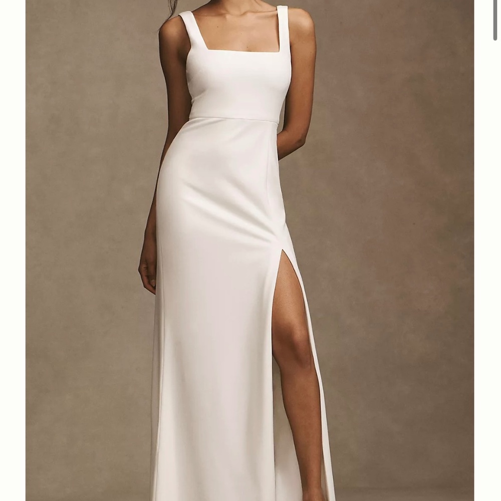 BHLDN Blake Square-Neck Stretch Crepe Maxi Dress